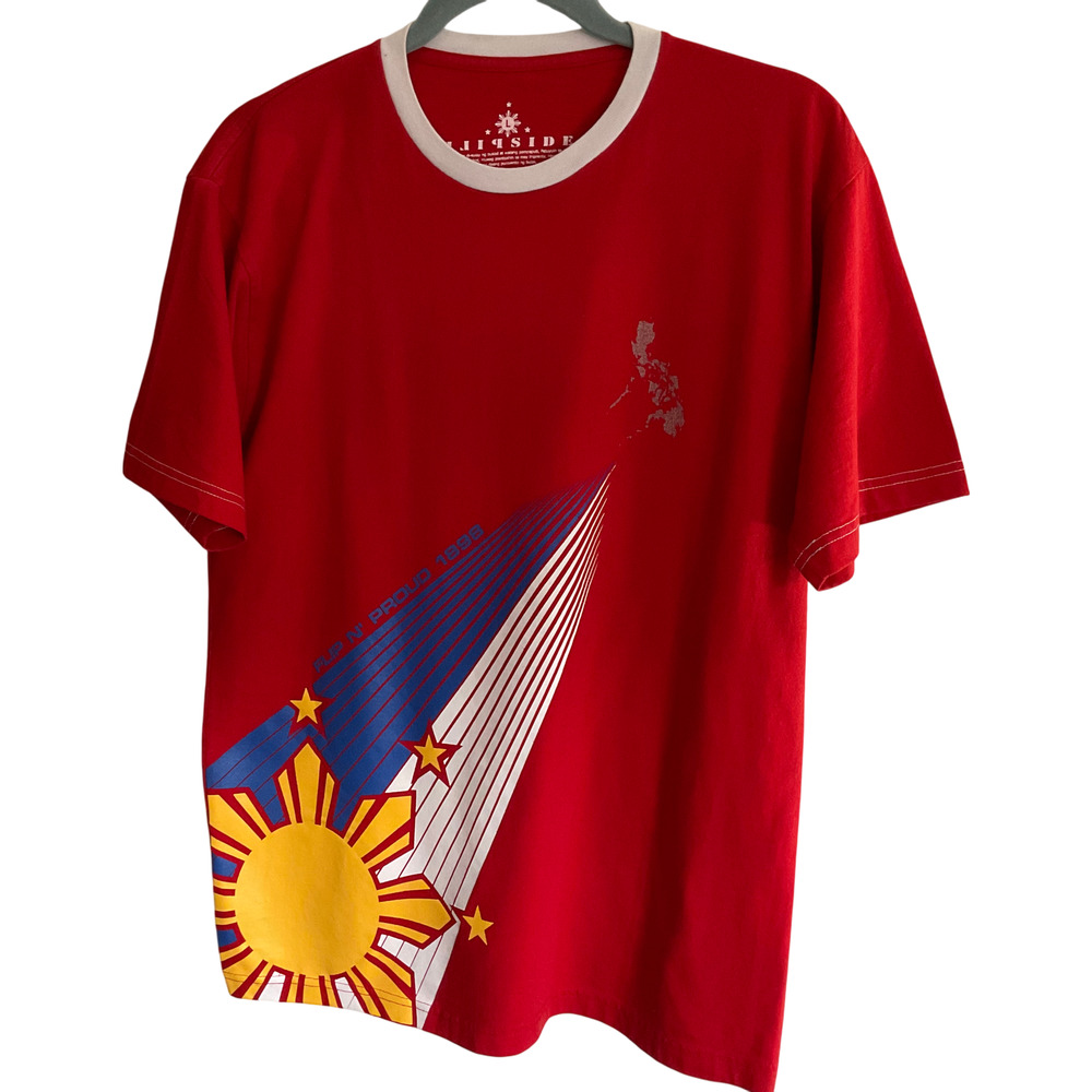 Flipside Men's T-Shirt Large Red‎ Cotton Graphic Design